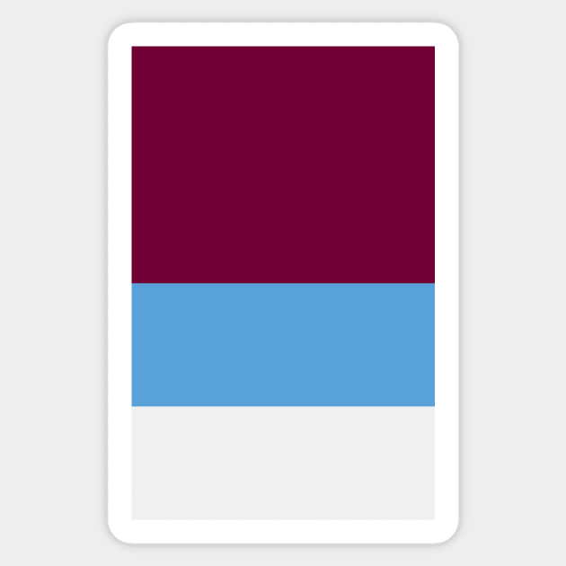 Burnley Claret, Blue and White Tricolour Sticker by Culture-Factory